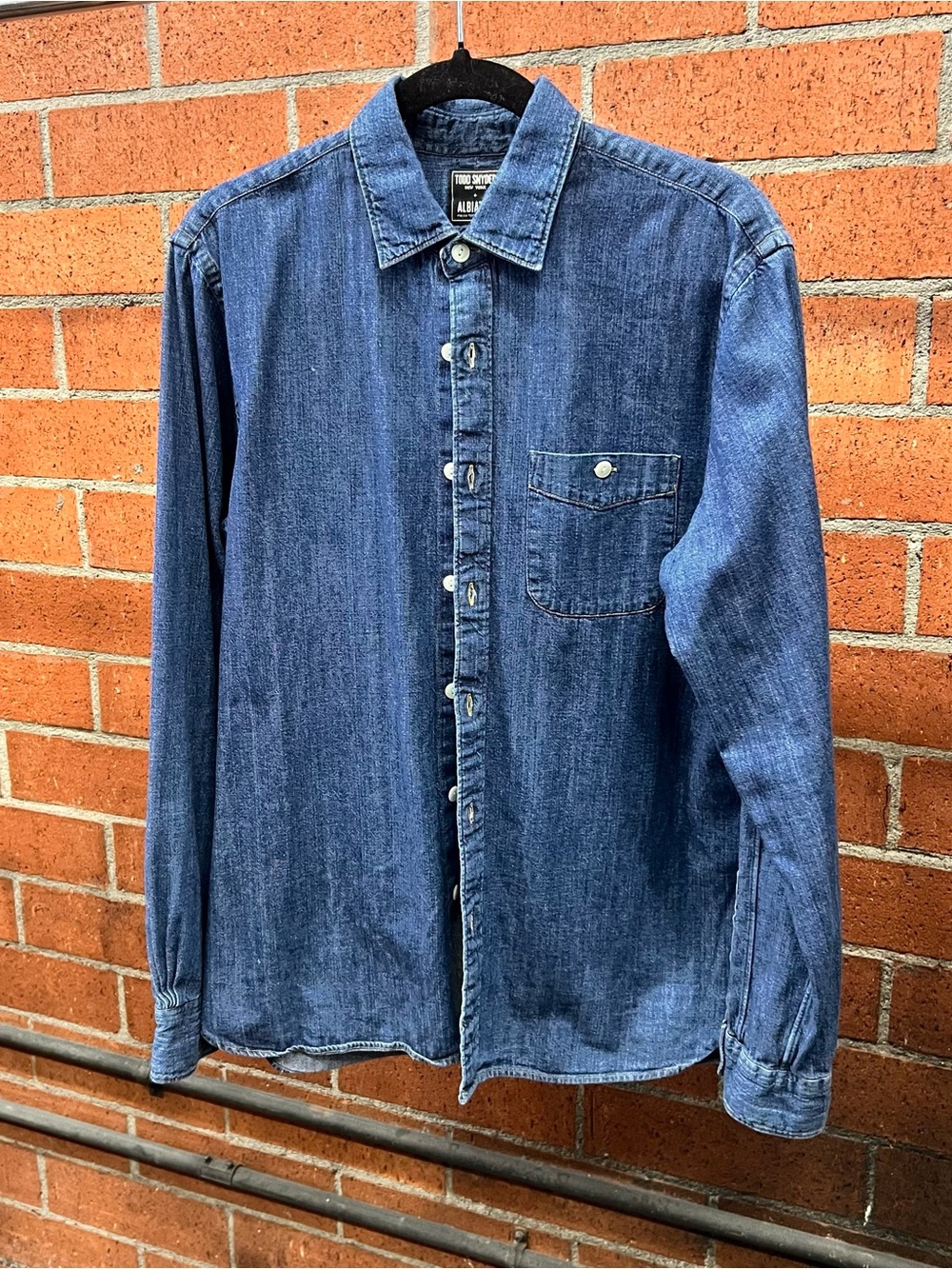 Todd Snyder x Albiate Denim Button-Down Shirt 100% Cotton